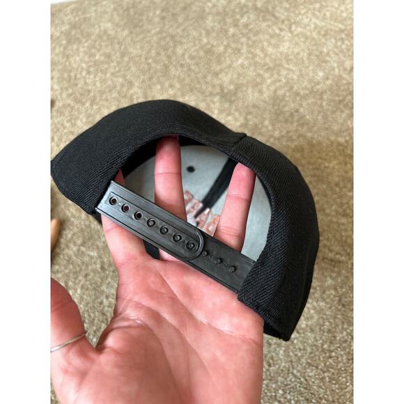 Bare Bone Vodka black flat bill hat/cap embroidered alcohol snap back NWOT - Picture 3 of 3